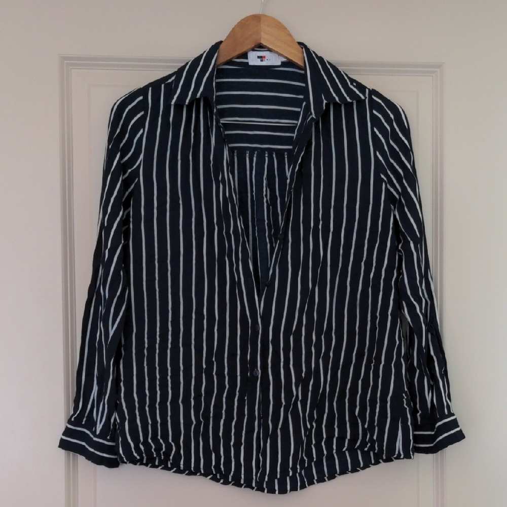 Chic Striped Button-Up Blouse